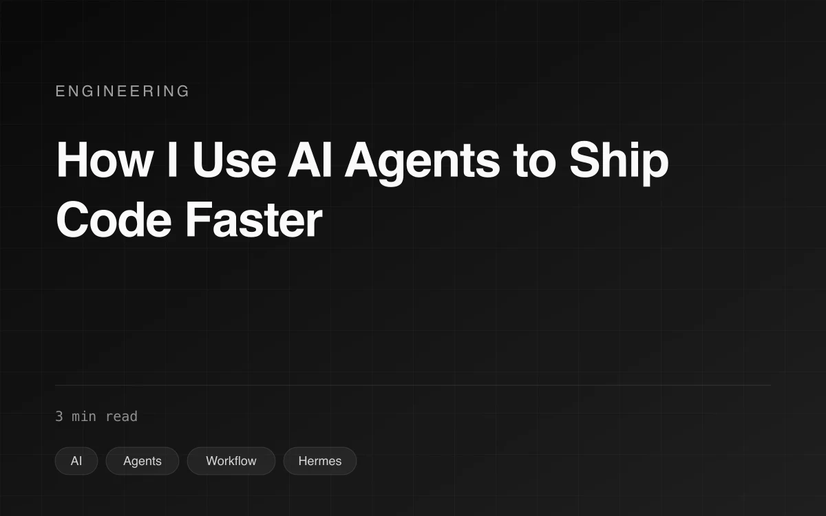 How I Use AI Agents to Ship Code Faster, cover image
