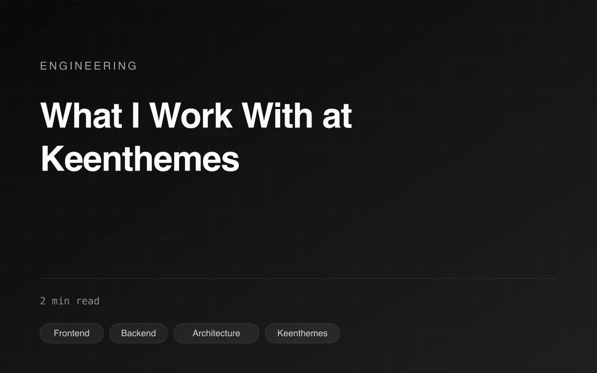 What I Work With at Keenthemes, cover image